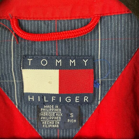 Tommy Hilfiger Vintage Zip Up Jacket Hooded Blue Red Plaid Lined Coat Size Small - Picture 3 of 12